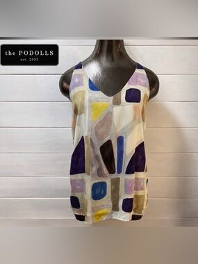 THE PODOLLS – 100% Silk Printed Halter Top (M)